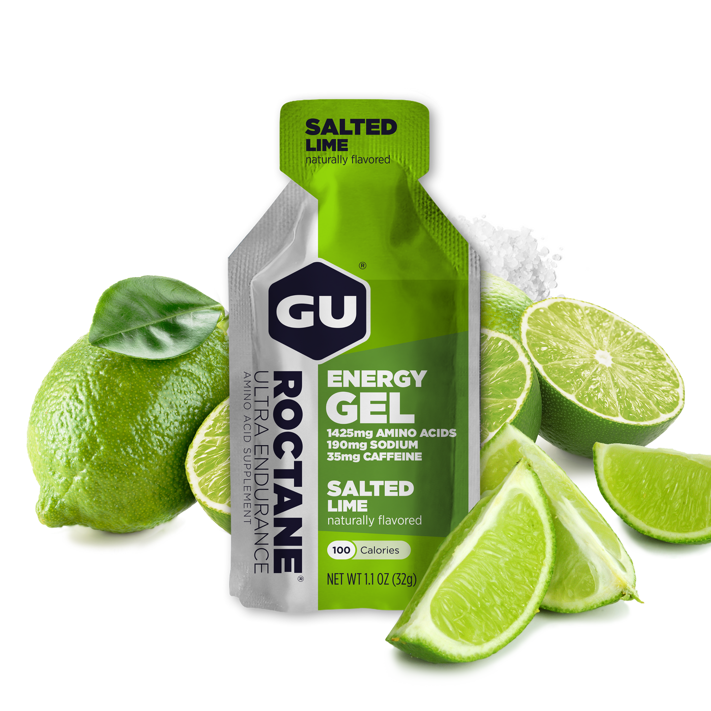 Box of 24 GU Energy Roctane Ultra Endurance Energy Gels in 1.1oz packs, designed for sustained athletic performance.