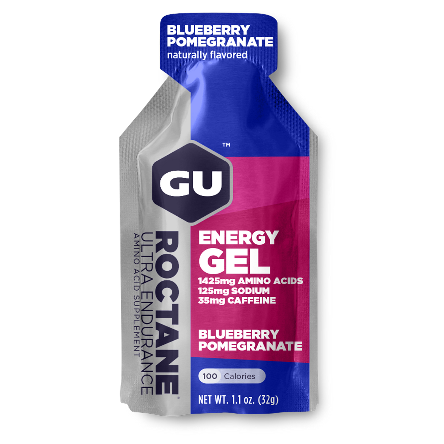 GU Energy Roctane Endurance Energy Gel build-your-own 24-pack box, showing individual gel packets with brand logo and vibrant packaging