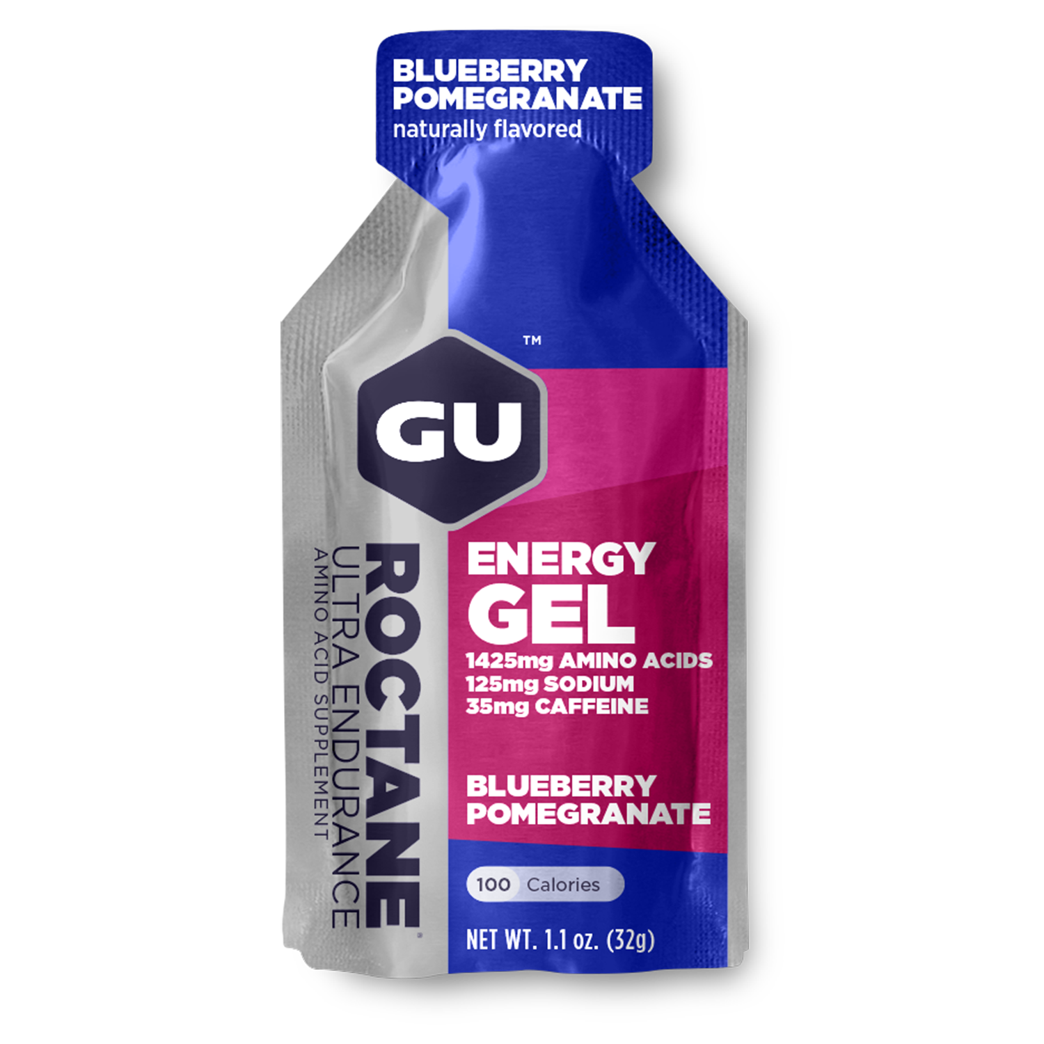 GU Energy Roctane Endurance Energy Gel build-your-own 24-pack box, showing individual gel packets with brand logo and vibrant packaging