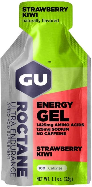 GU Energy Roctane Ultra Endurance Energy Gel packets, vegan, gluten-free, kosher, dairy-free sports nutrition for running and biking.