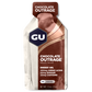 GU Energy Original Sports Nutrition Energy Gel in chocolate flavor, 24-count pack displayed on a neutral background.