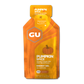 GU Energy Original Sports Nutrition Energy Gel in pumpkin spice flavor, 24-count packaging displayed on a neutral background.