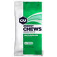 GU Energy Chews with electrolytes, vegan, gluten-free, kosher, dairy-free, on-the-go energy gummies in 12 colorful bags for workouts.