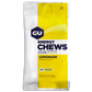 GU Energy Chews with electrolytes, vegan, gluten-free, dairy-free gummies in 12-pack for on-the-go workout energy, variety flavors.