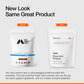 Momentous vegan chocolate pea and rice protein powder in a bag, gluten-free and NSF certified for all-day use.