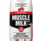 Muscle Milk Neapolitan variety 12-pack of protein shakes for muscle recovery, featuring chocolate, strawberry, and vanilla flavors.
