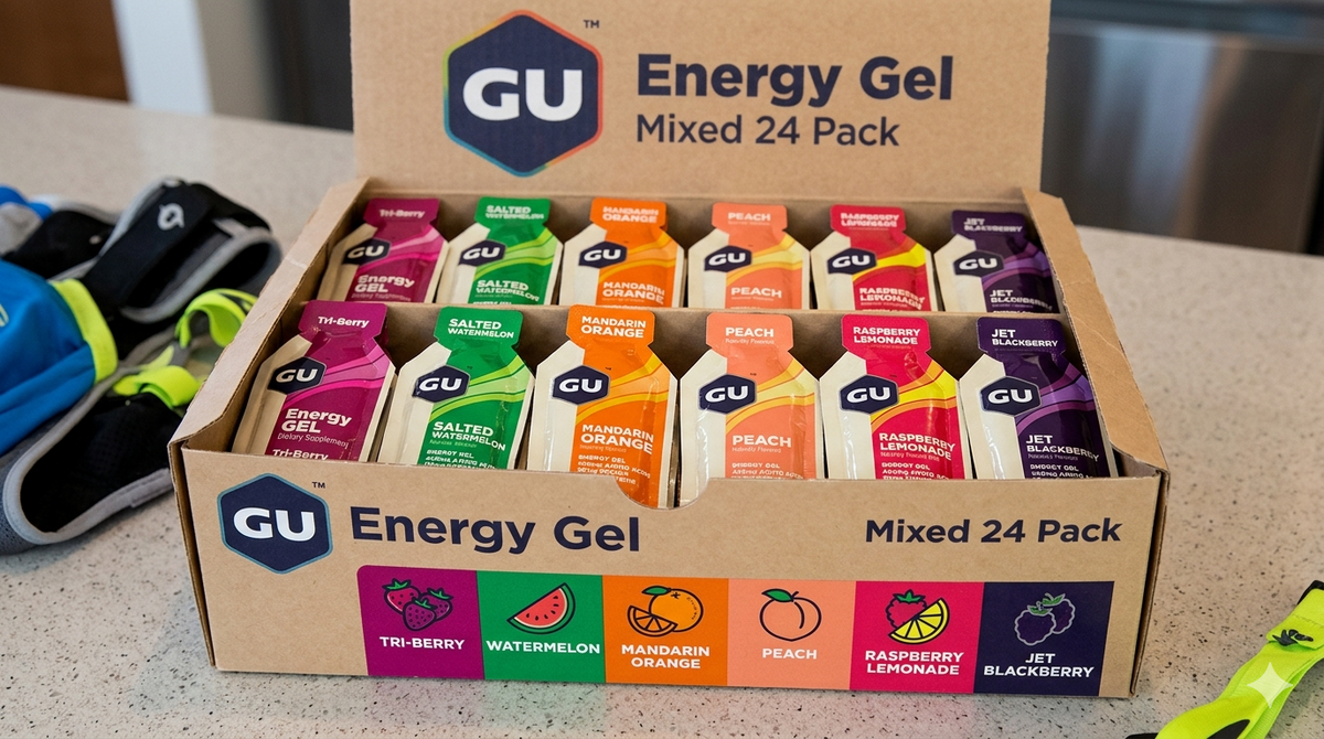 GU Energy Gel Variety Pack – Fruitasia Mixed 24-Count Box