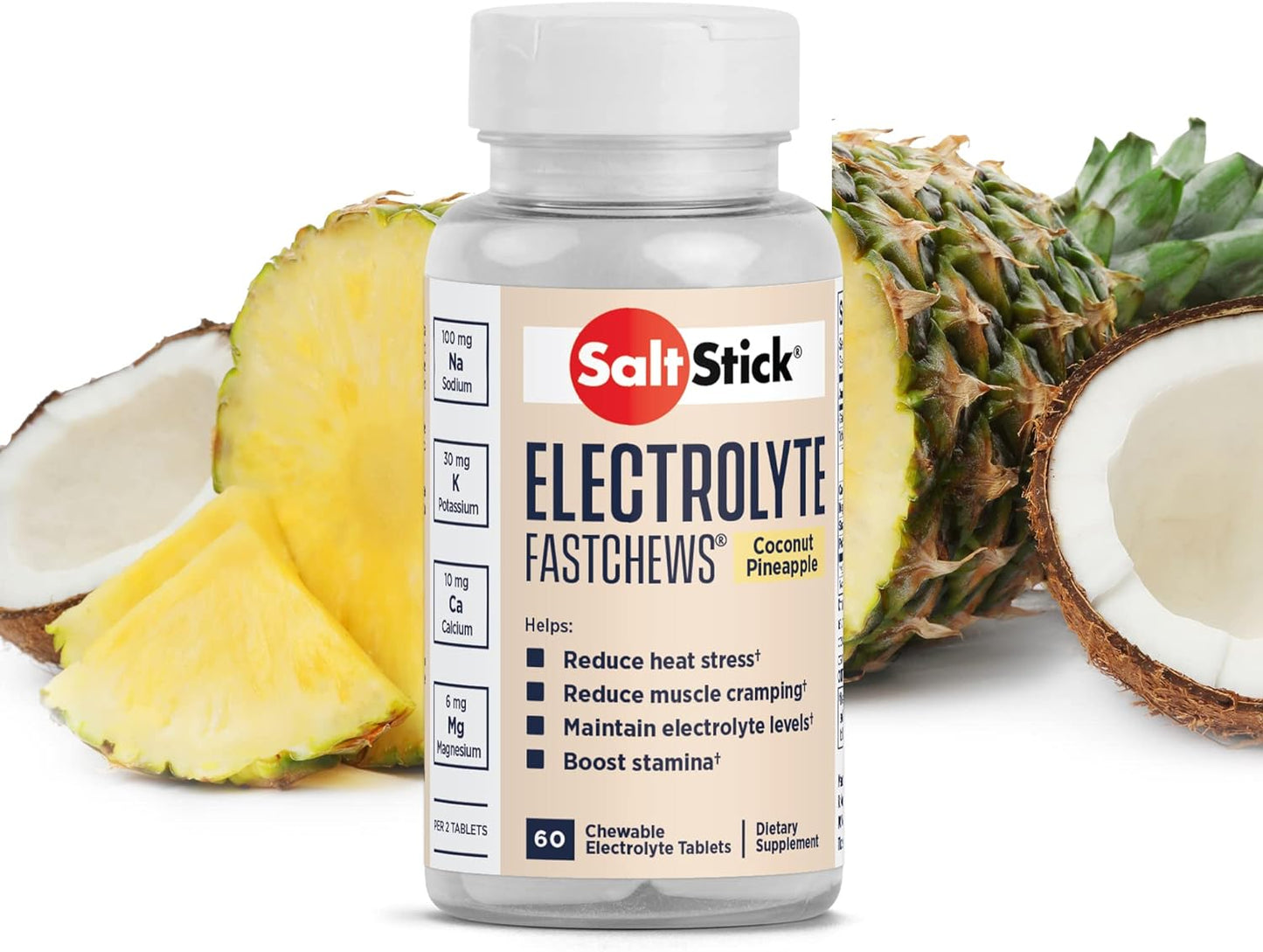 SaltStick Fastchews electrolyte tablets in zesty lemon-lime flavor, designed for hydration, exercise recovery, and sports performance.