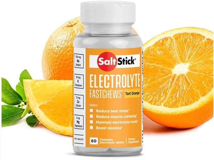SaltStick Fastchews electrolyte tablets in zesty lemon-lime flavor, hydration and recovery supplement for athletes and active adults.