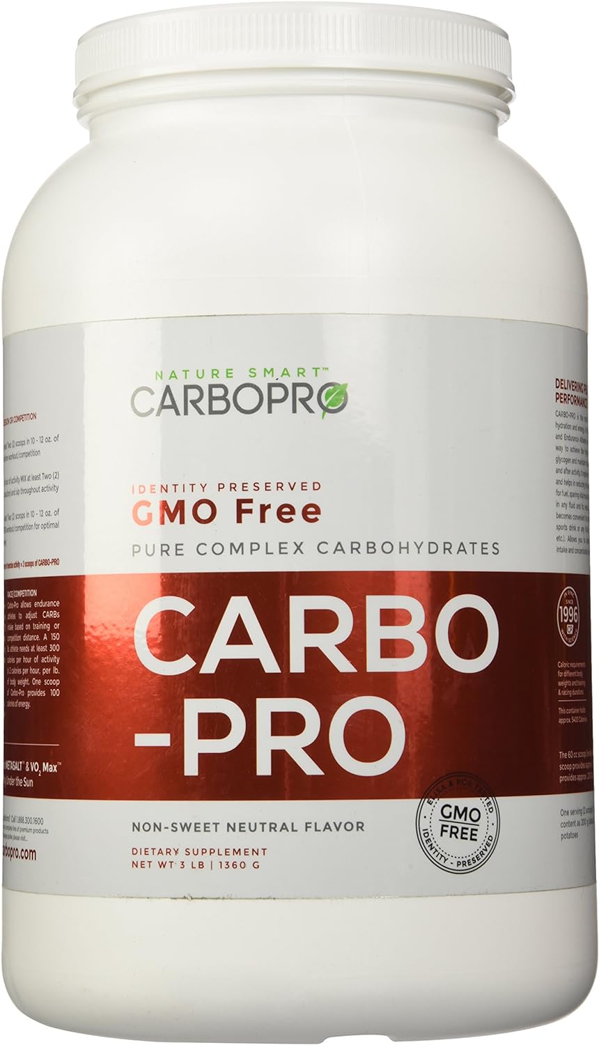 Carbo-Pro by SportQuest 3 lb. energy drink powder in a resealable bag, ideal for athletic performance and endurance.