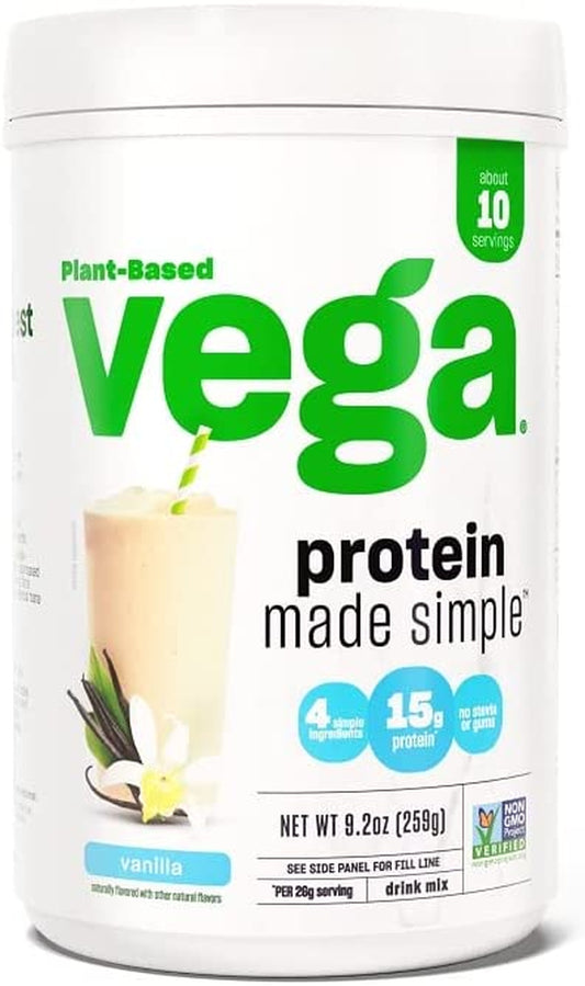 Protein Made Simple Protein Powder, Vanilla - Stevia Free, n, Plant Based, Healthy, Gluten Free, Pea Protein for Women and Men, 9.2 Oz (Packaging May Vary)