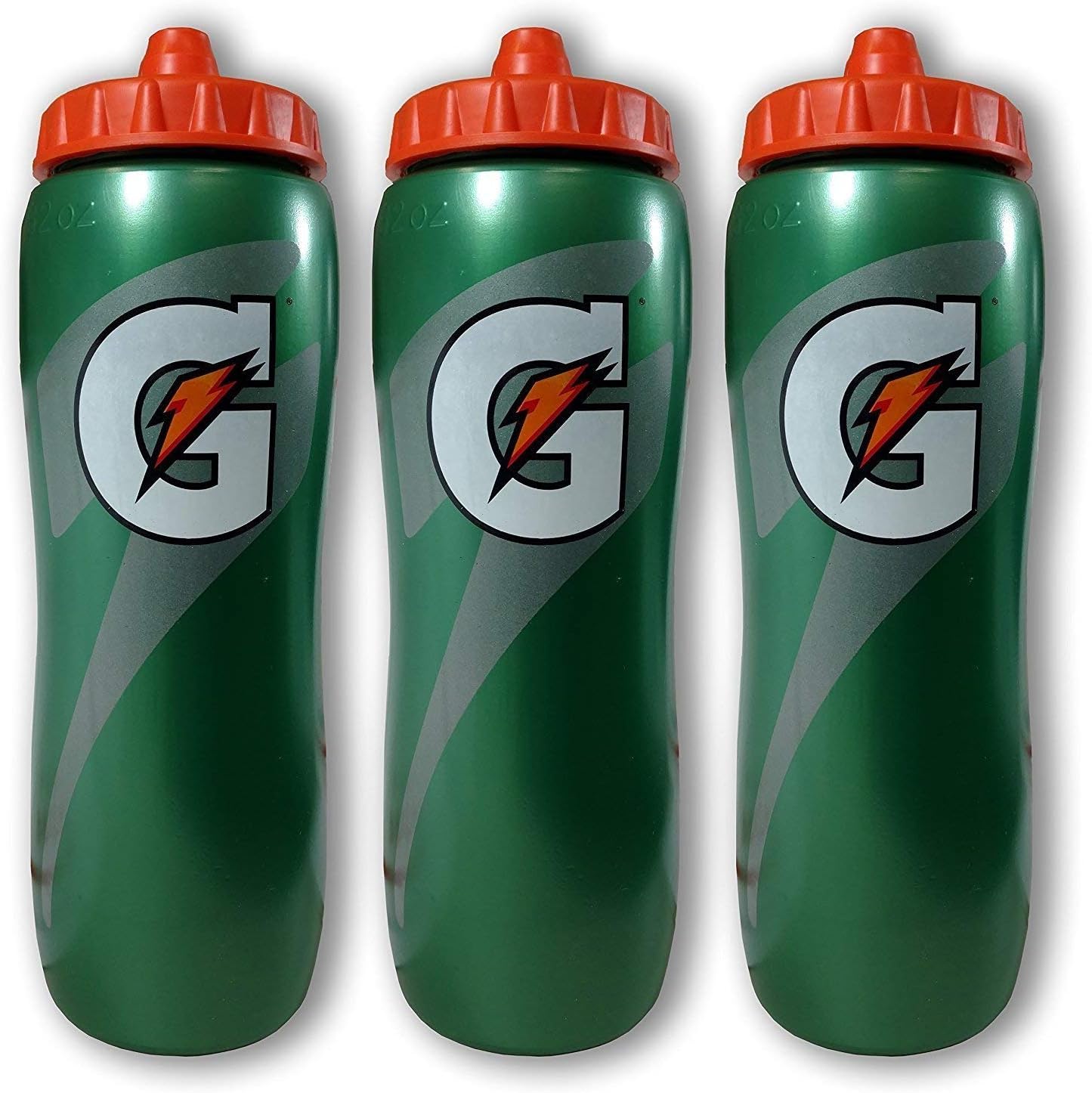 Gatorade Premium 32oz Contour Style Squeeze Water Bottle, 3 Pack