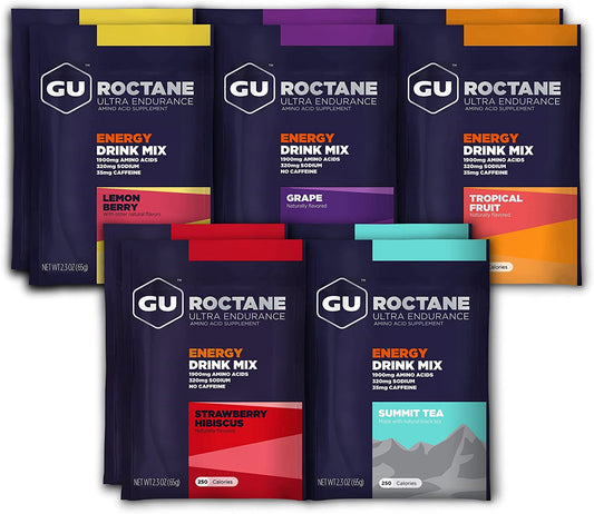 Roctane Ultra Endurance Energy Drink Mix, Vegan, Gluten-Free, Kosher, and Dairy-Free N-The-Go Energy for Any Workout, Assorted Flavors, 10 Single Serve Travel Size Packets