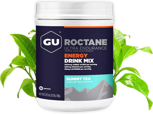 Roctane Ultra Endurance Energy Drink Mix, Vegan, Gluten-Free, Kosher, and Dairy-Free N-The-Go Energy for Any Workout, 1.72-Pound Canister, Summit Tea