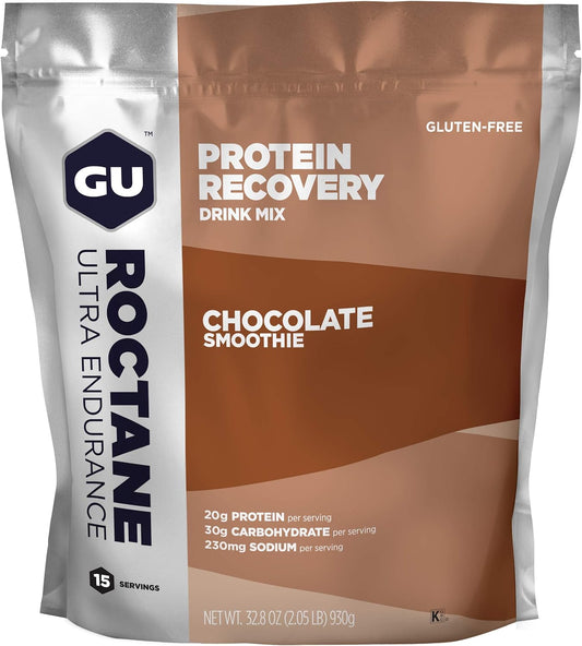 Roctane Ultra Endurance Protein Recovery Drink Mix, Guten-Free and Kosher Recovery Support after Any Workout, 15-Serving Pouch, Chocolate Smoothie