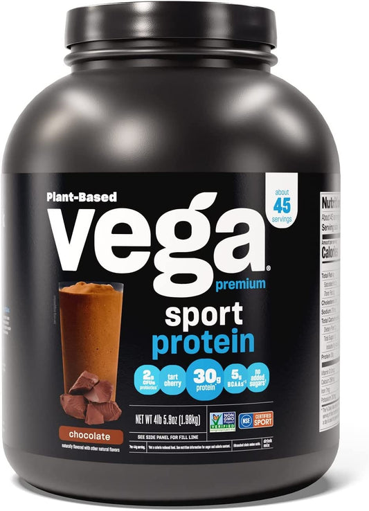 Sport Premium n Protein Powder Chocolate(45 Servings) 30G Plant Based Protein,5G Bcaas,Low Carb,Keto, Dairy Free,Gluten Free,Non Gmo,Pea Protein for Women and Men, 4.3 Lbs(Packaging May Vary)