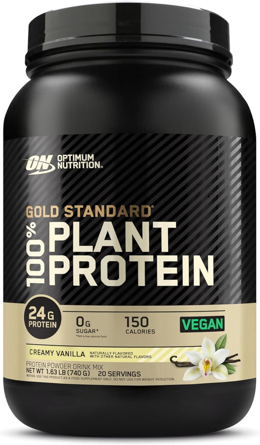 Gold Standard 100% Plant Based Protein Powder, Gluten Free, Vegan Protein for Muscle Support and Recovery with Amino Acids - Creamy Vanilla, 20 Servings