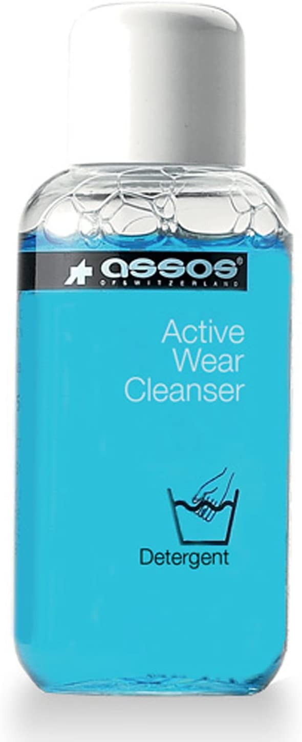 Assos Active Wear Cleanser 300ml bottle for body care, featuring a sleek design and clear label.