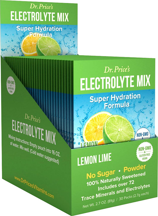 Electrolytes Powder Packets - Electrolytes No Sugar - Hydration Packets - Electrolyte Mix - Keto Electrolytes - Fasting Electrolytes - Water Enhancer, No Tablets, Sports Drink - 30 Packets Lemon-Lime