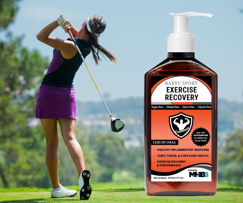 Baxyl® Sport joint and recovery supplement, featuring a sleek packaging design for exercise recovery.