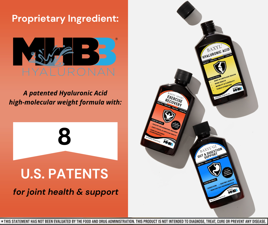 Baxyl® Sport joint and recovery supplement in packaging, designed for exercise recovery support.