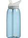 CamelBak Eddy .75L water bottle with built-in straw and ergonomic design, featuring a clear plastic body and leak-proof cap.