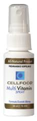 Cellfood Multi-Vitamin 1 fl oz bottle by NuScience with a vibrant label and dropper cap on a white background.