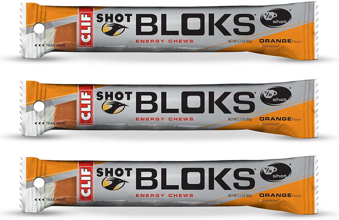 CLIF Bar Shot Bloks chews in black cherry flavor, single sleeve pack of 3, energy-boosting fruit chews by CLIF Bar.