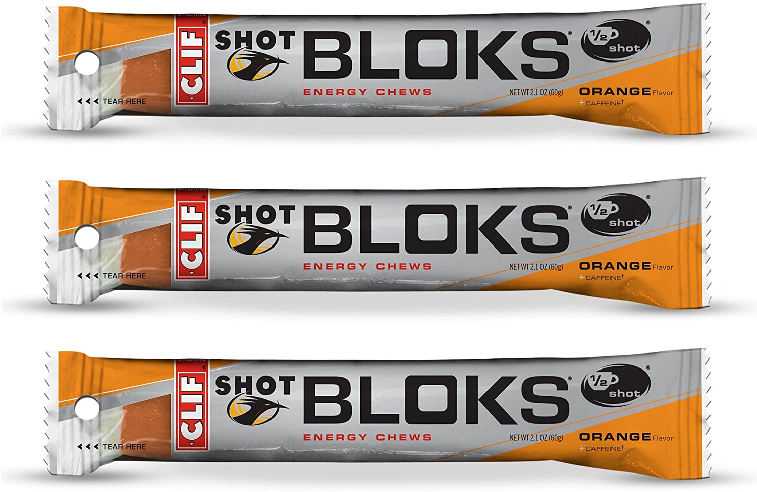 CLIF Bar Shot Bloks chews in black cherry flavor, single sleeve pack of 3, energy-boosting fruit chews by CLIF Bar.