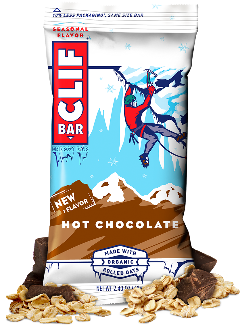 Clif Bar 12-pack featuring various flavors of energy bars in a colorful box.