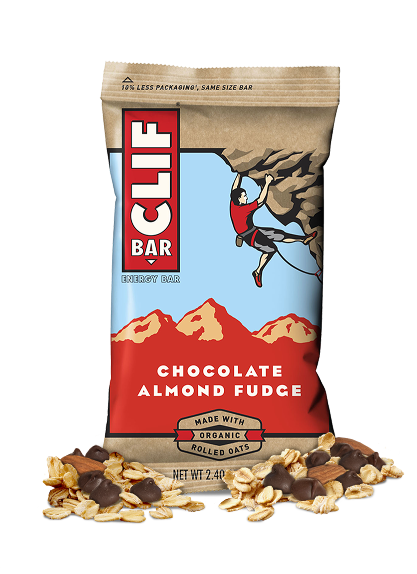 Assorted Clif Bars 12-pack with energy bars in various flavors, branded Clif Bar, ready for snacking or outdoor activities.