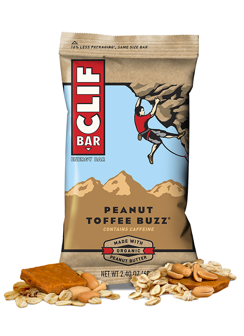 Clif Bar 12-pack energy bars with various flavors, featuring colorful packaging and the Clif Bar logo on each bar.