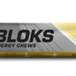 Six packs of Clif Bar Clif Shot Bloks electrolyte chews in 2.1oz packaging, with colorful fruit flavor images on the packaging.
