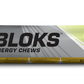 Six 2.1oz packs of Clif Shot Bloks electrolyte chews by Clif Bar, showing colorful fruit-flavored energy chews.