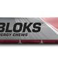 Six packs of Clif Shot Bloks electrolyte chews in 2.1oz packages, designed for hydration and energy during activity.