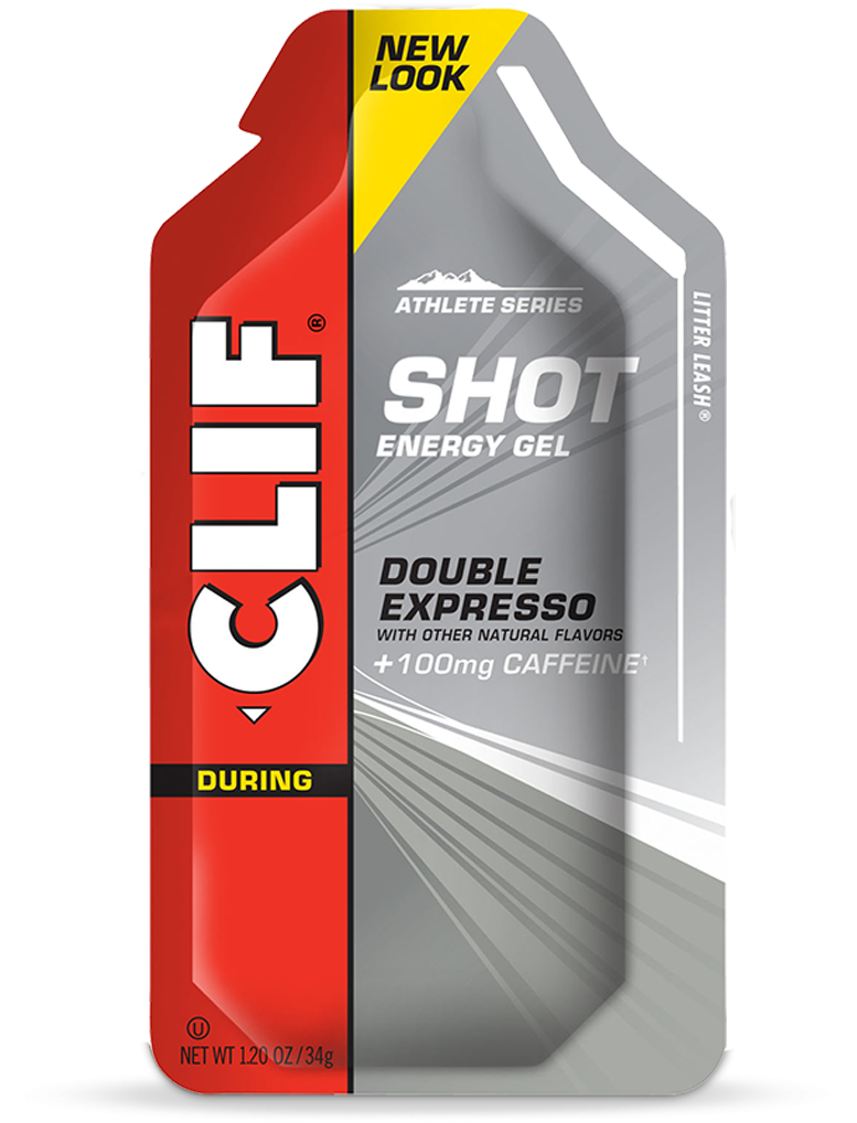 Six Clif Bar Clif Shot Gels and Turbo Shot pack, energy gels for athletes, with convenient packaging for active performance.