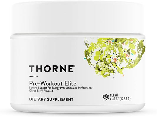 Pre-Workout Elite - Natural Support for Energy Production and Performance - Citrus Berry Flavored - NSF Certified for Sport - 4.32 Oz - 24 Servings