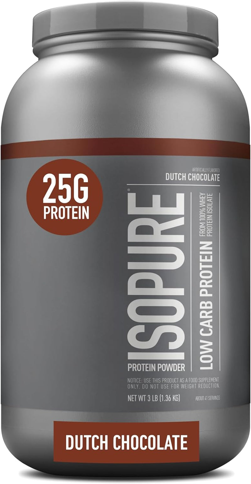 Dutch Chocolate Whey Isolate Protein Powder with Vitamin C & Zinc for Immune Support, 25G Protein, Low Carb & Keto Friendly, 41 Servings, 3 Pounds (Pack of 1) (Packaging May Vary)