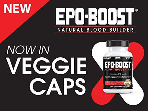 EPO-BOOST Natural Blood Builder supplement bottles with Echinacea and Dandelion Root for endurance and energy.