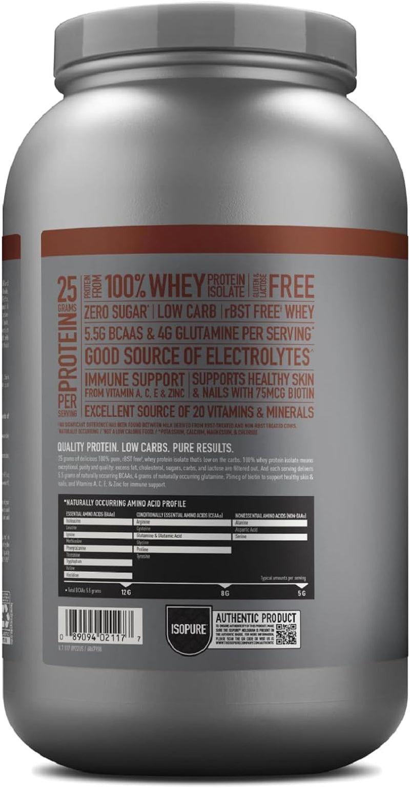 Dutch Chocolate Whey Isolate Protein Powder with Vitamin C & Zinc for Immune Support, 25G Protein, Low Carb & Keto Friendly, 41 Servings, 3 Pounds (Pack of 1) (Packaging May Vary)