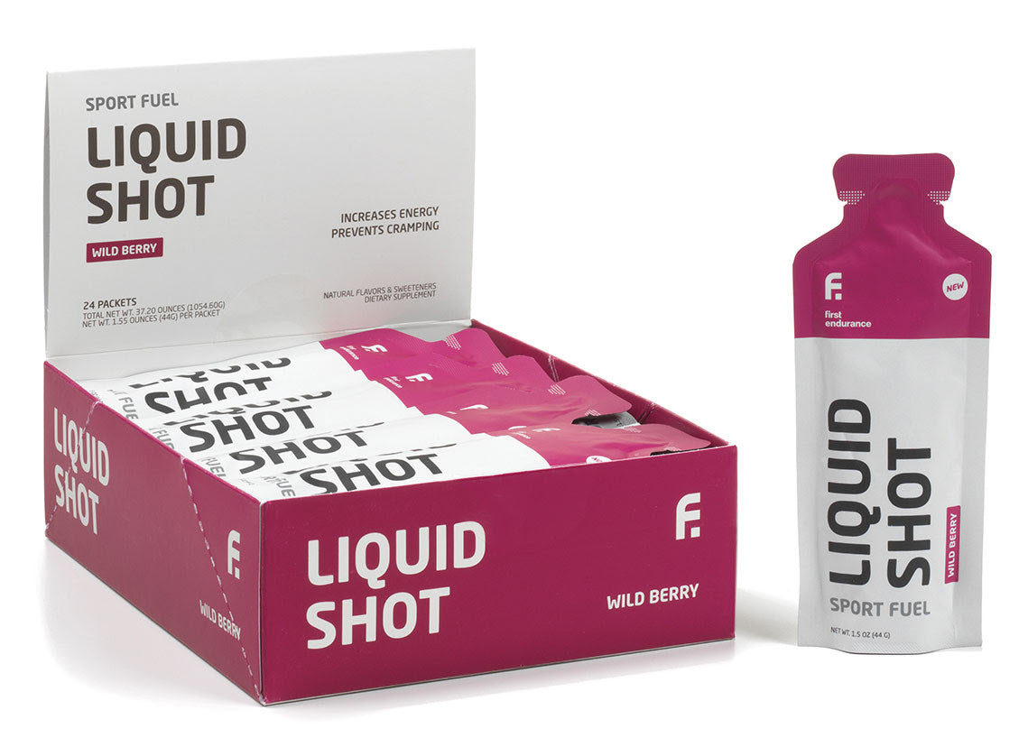 First Endurance EFS Liquid Shot and Kona Mocha energy gel, premium endurance energy gel for athletes, in a clear gel packet.