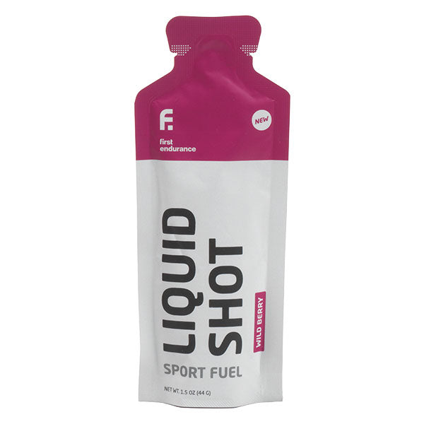 First Endurance EFS Liquid Shot and EFS Endurance Premium Energy Gel in Kona Mocha flavor, energy gels with easy-to-open packaging.