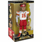Funko Gold NFL Patrick Mahomes 12-inch vinyl figure in Kansas City Chiefs uniform with detailed features and vibrant colors.