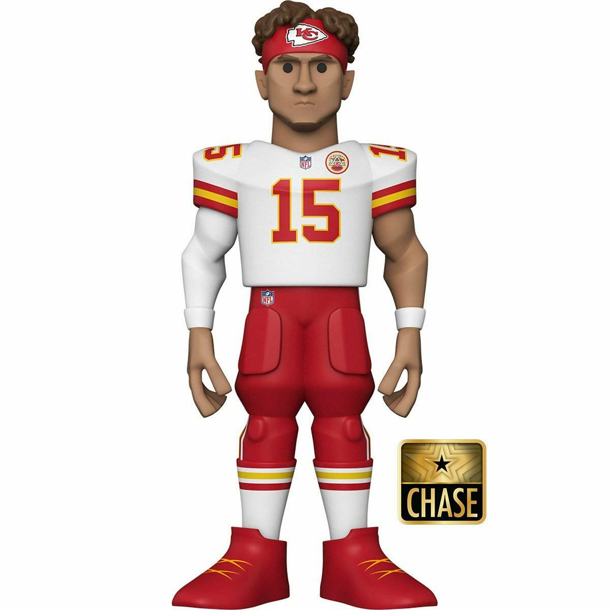 Funko Gold NFL Kansas City Chiefs Patrick Mahomes 12-inch vinyl figure with detailed Chiefs uniform and helmet.