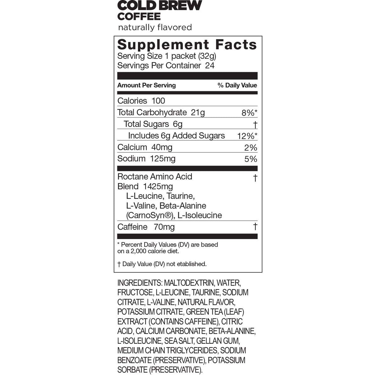 GU Energy Roctane Energy Gel in Cold Brew Coffee flavor, 24-pack, featuring individual gel packets for quick energy boost.