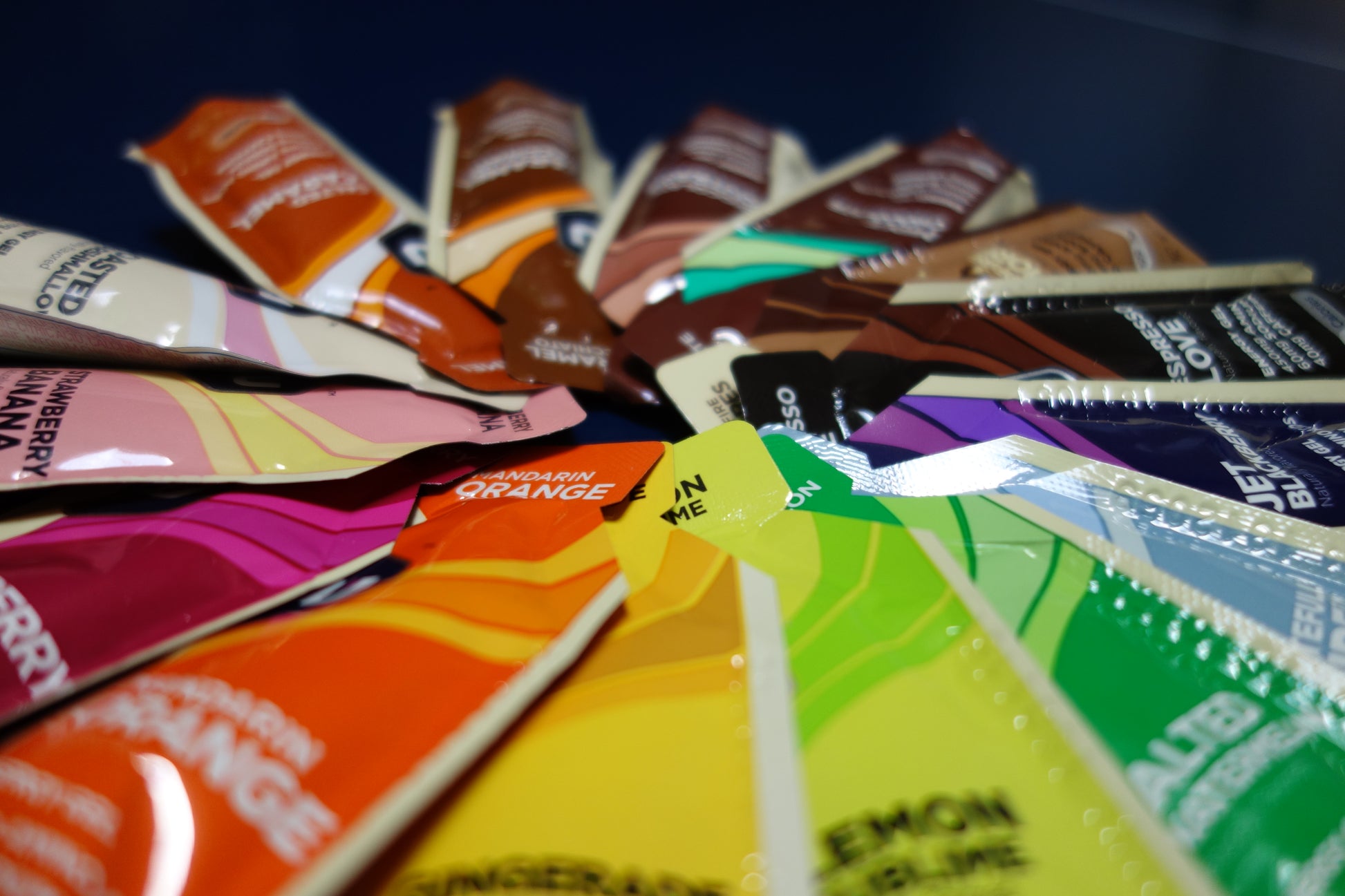 GU Energy Original Sports Nutrition Energy Gel pack featuring 24 individual gel packets in various flavors.