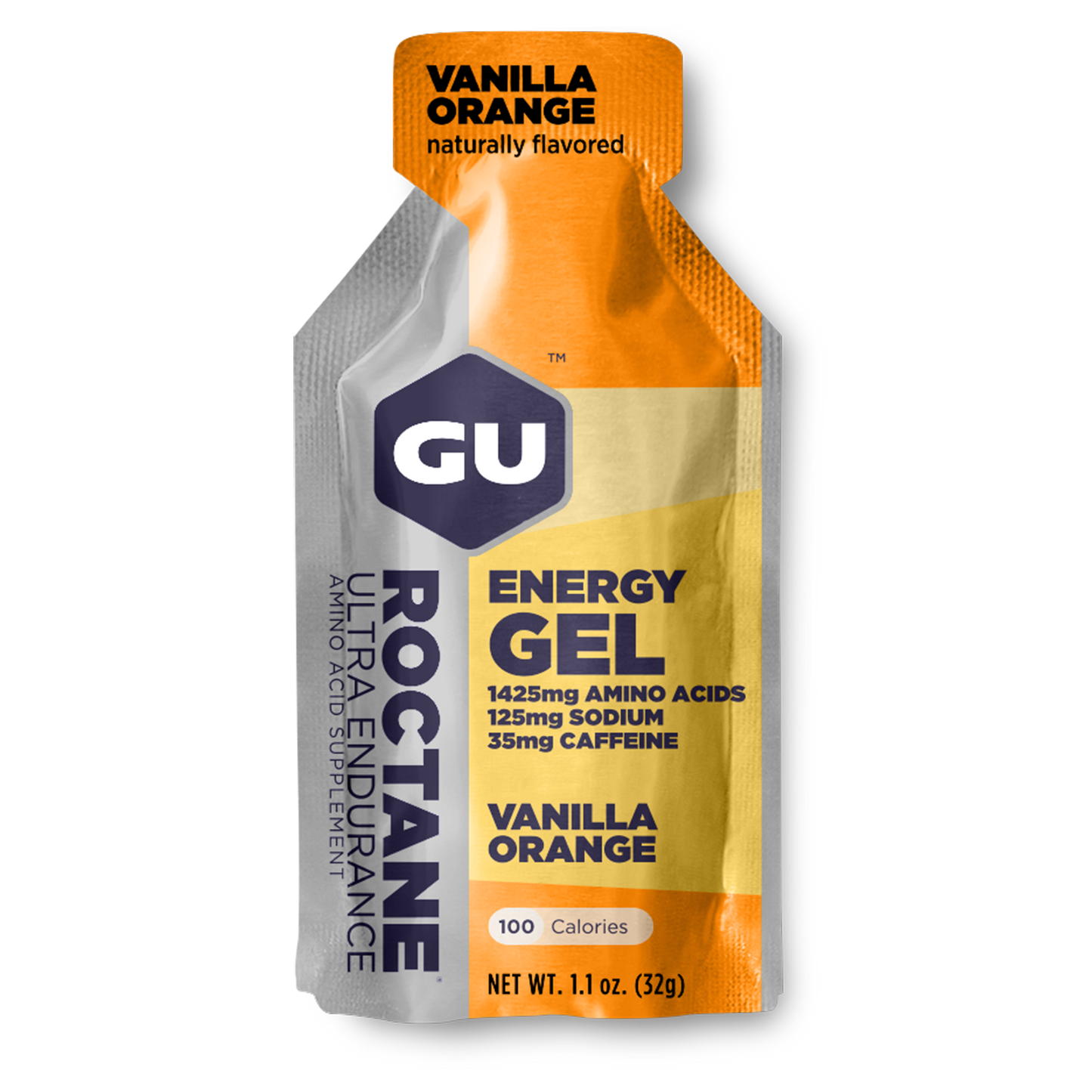 Pack of 8 GU Energy Labs Roctane Cherry Lime energy gels in 1.1oz sachets for endurance and performance.