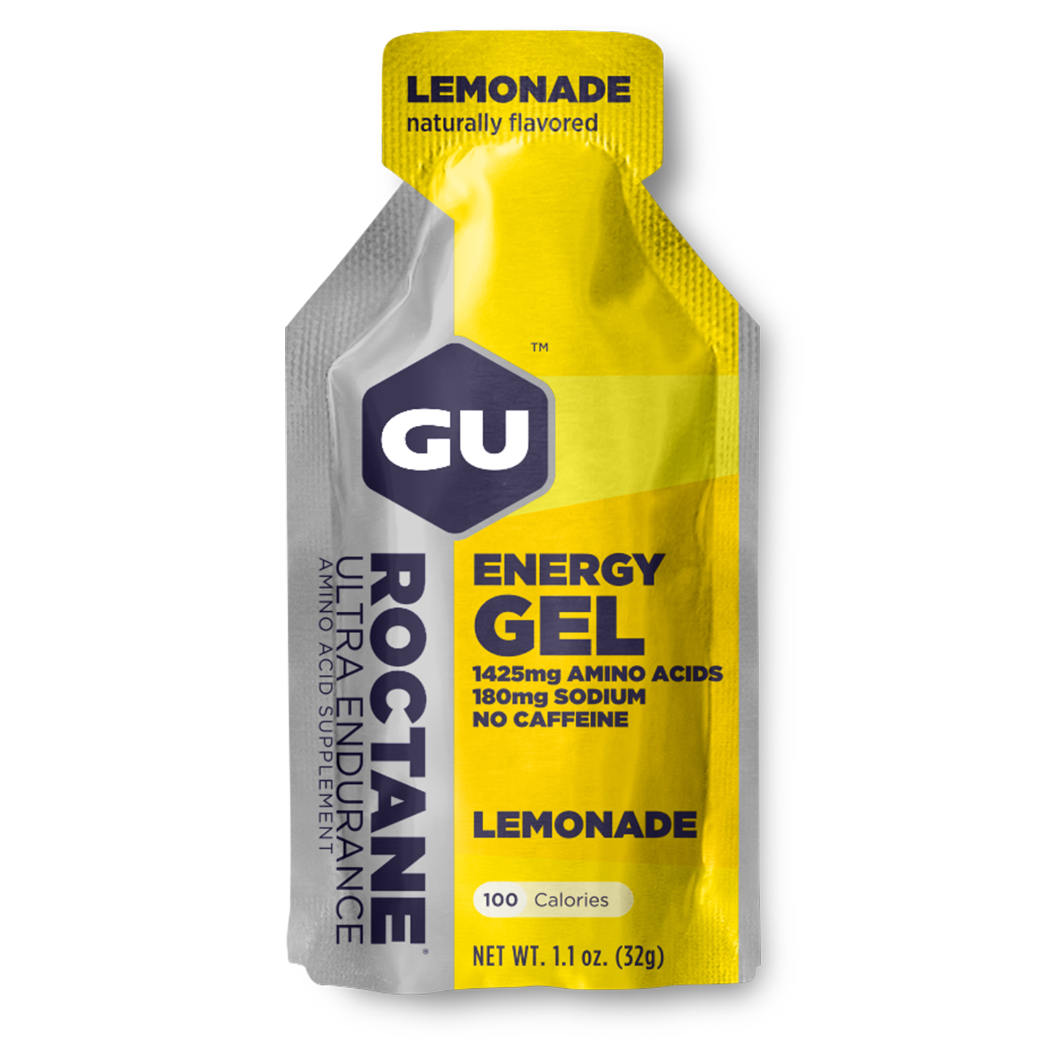 Eight GU Energy Labs Roctane Cherry Lime energy gels, 1.1oz packs, designed for endurance athletes.