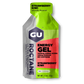 Eight GU Energy Labs Roctane Cherry Lime energy gels in 1.1oz packs, designed for endurance and quick energy.