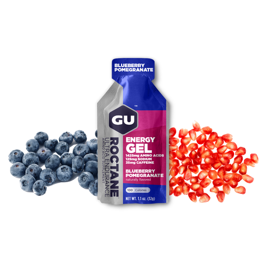 GU Energy Labs Roctane Energy Gel pack with cherry lime flavor, 1.1oz premium gel for quick energy boost during exercise